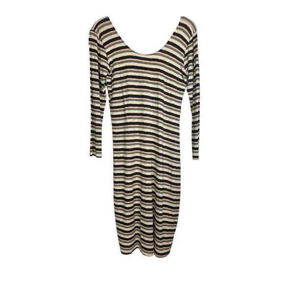 Anthropologie Dolan Left Coast Women’s Prita Striped Bodycon Midi Dress Sz L - Picture 2 of 10